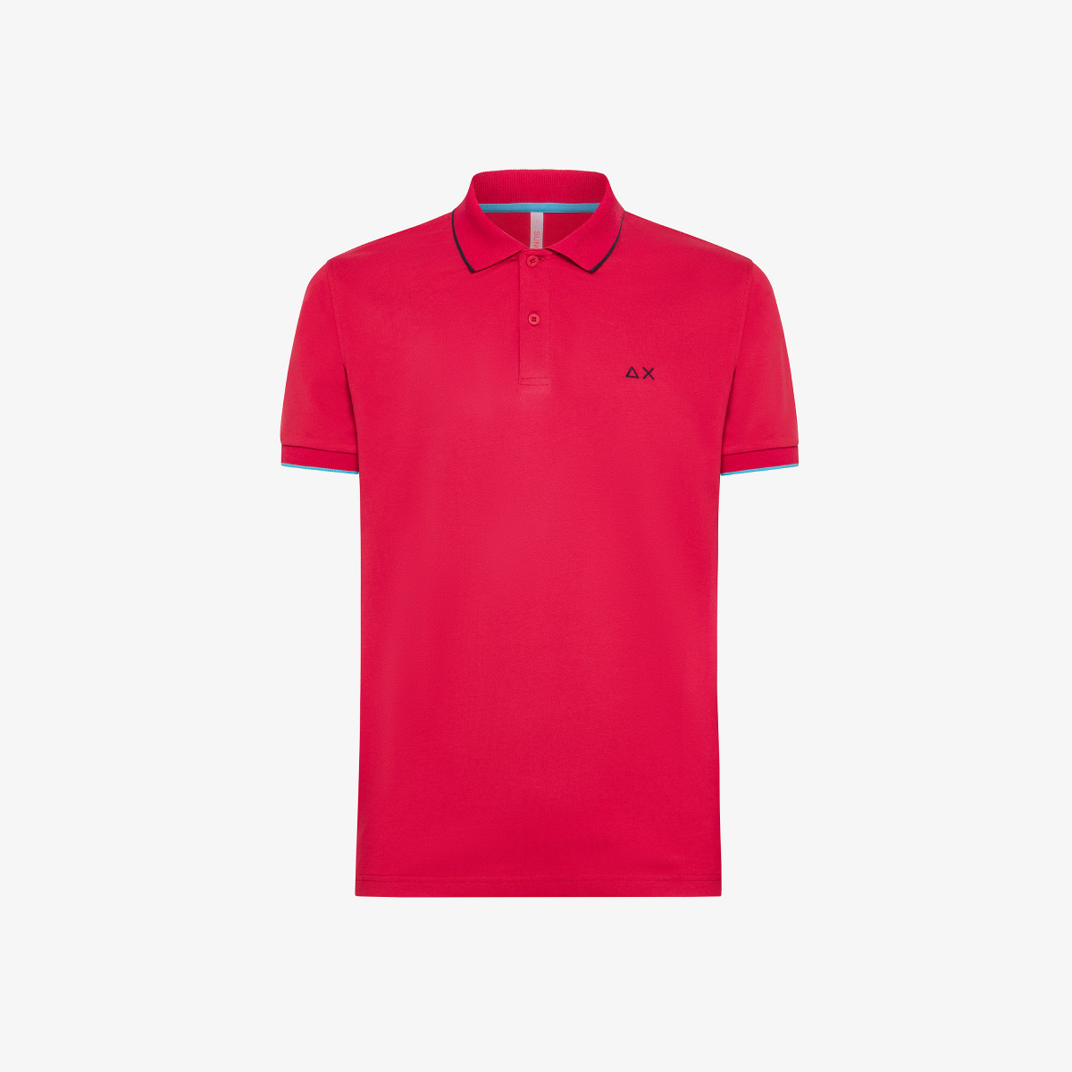 POLO SMALL STRIPES ON COLLAR S/S ROSSO