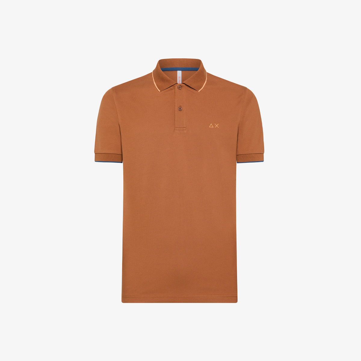 POLO SMALL STRIPES ON COLLAR S/S RUST