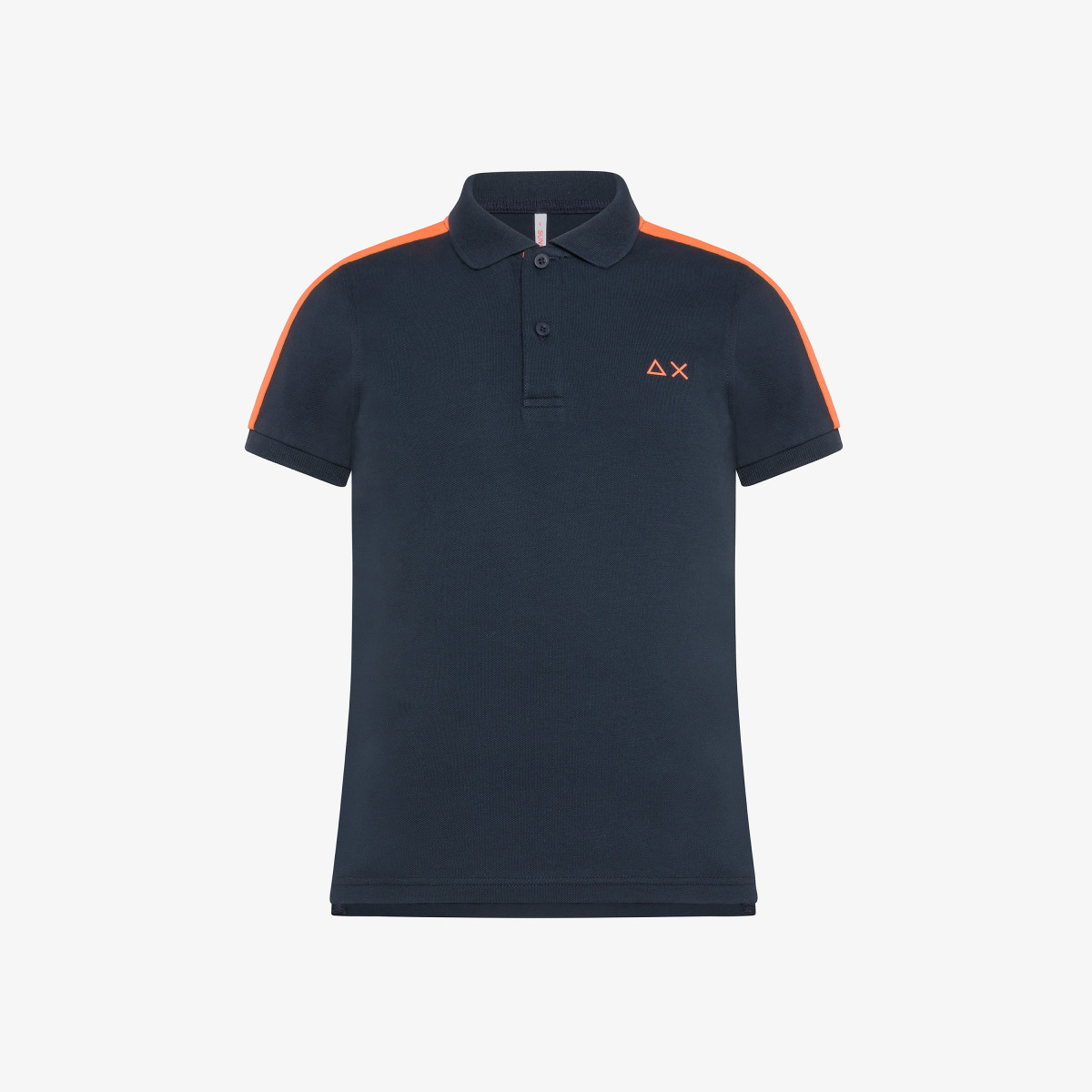 BOY'S POLO FLUO COLLECTION S/S NAVY BLUE