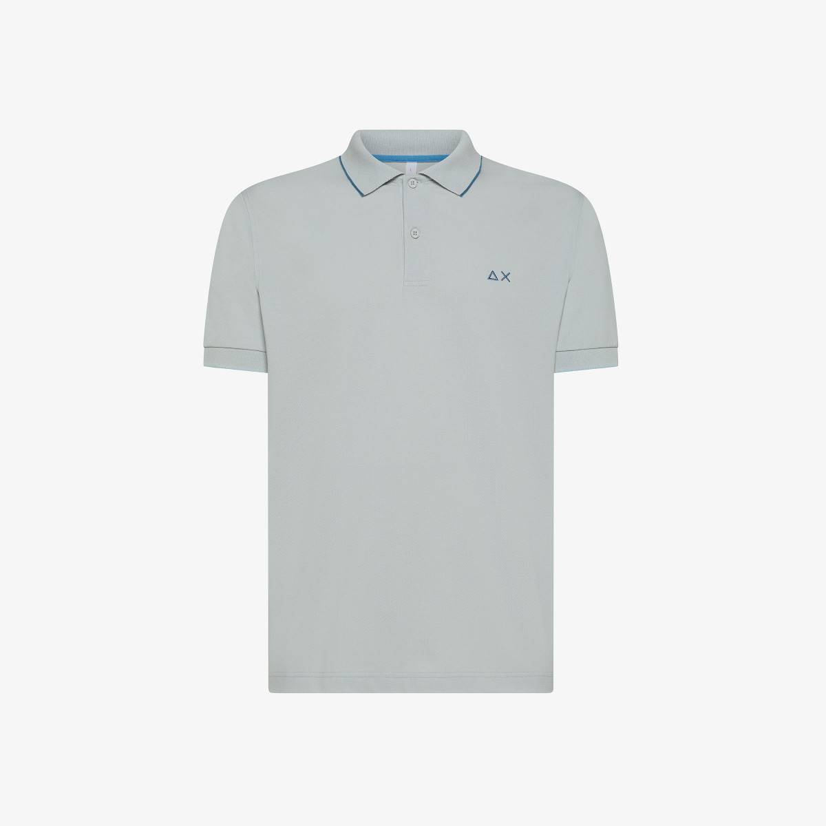 POLO SMALL STRIPES ON COLLAR S/S LIGHT GREY