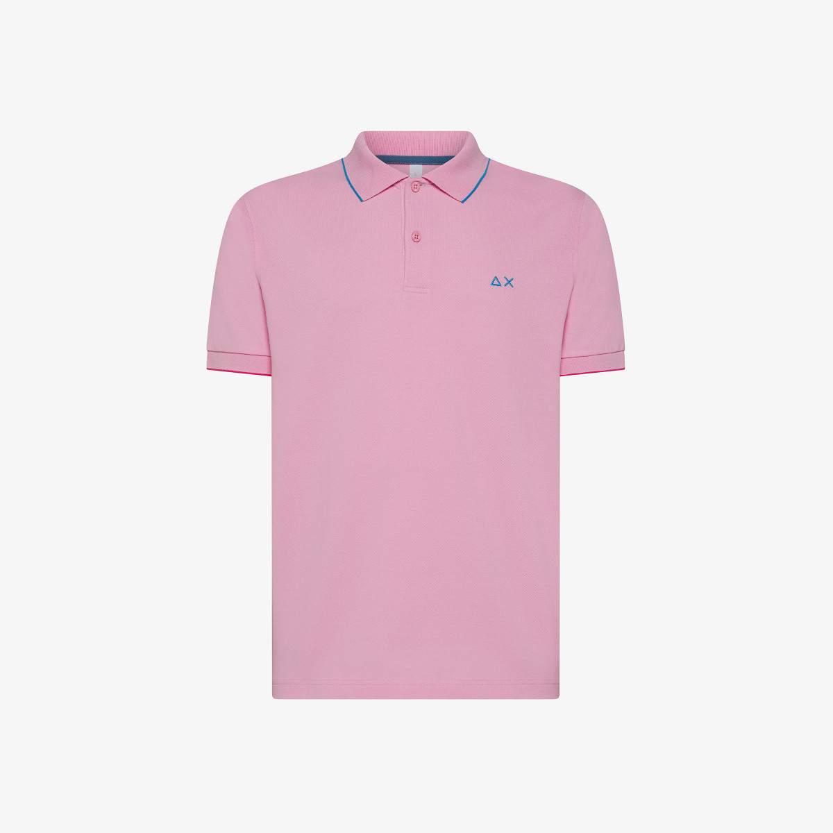 POLO SMALL STRIPES ON COLLAR S/S GERANIUM