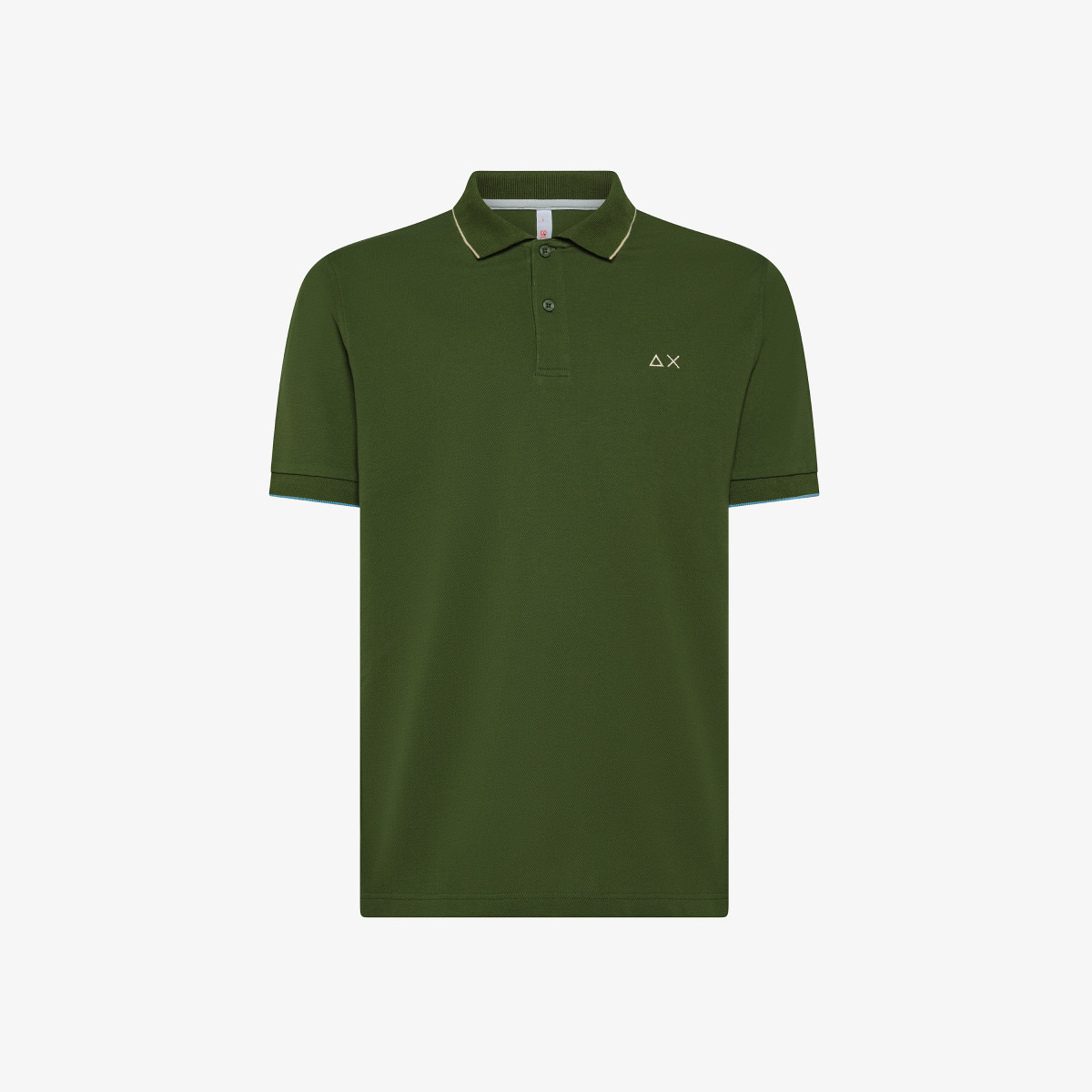 POLO SMALL STRIPES ON COLLAR S/S DARK GREEN