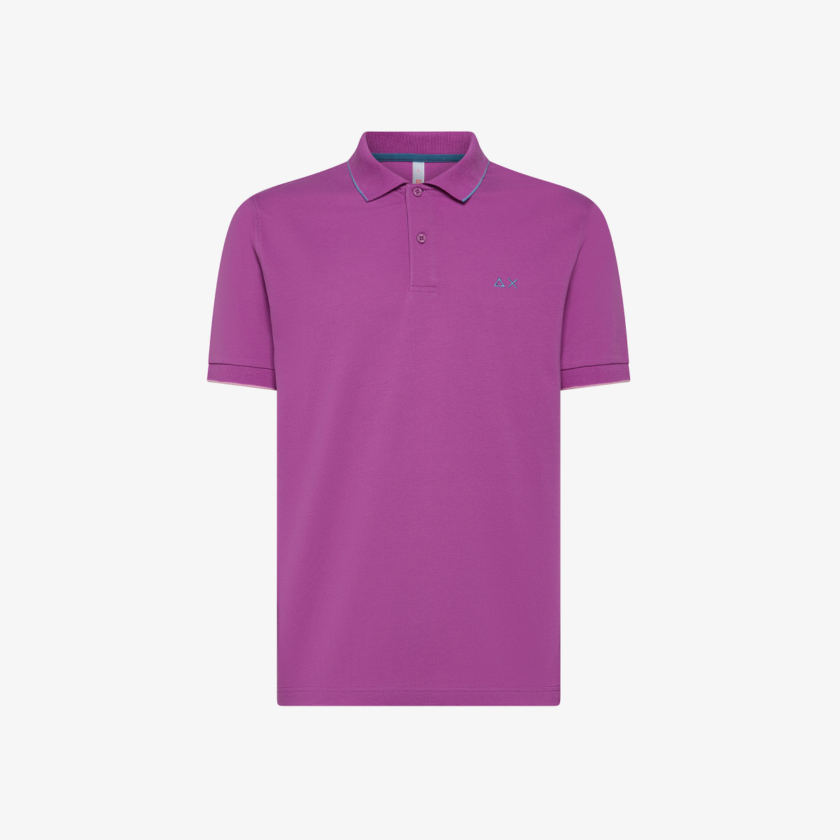 POLO SMALL STRIPES ON COLLAR S/S CYCLAMEN