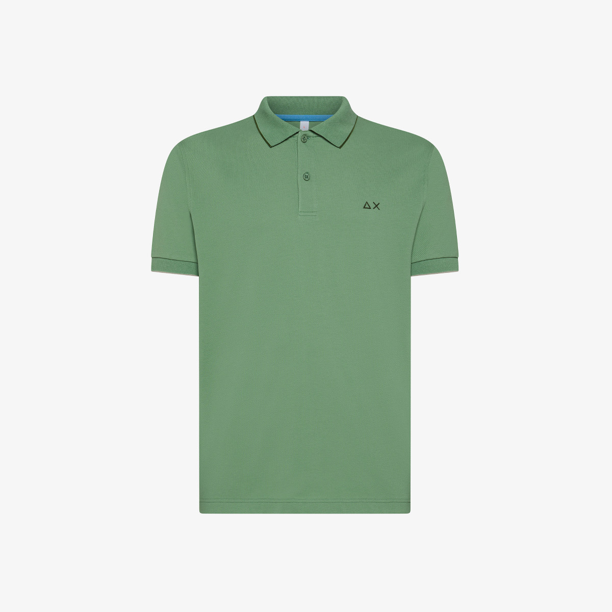 POLO SMALL STRIPES ON COLLAR S/S SAGE GREEN