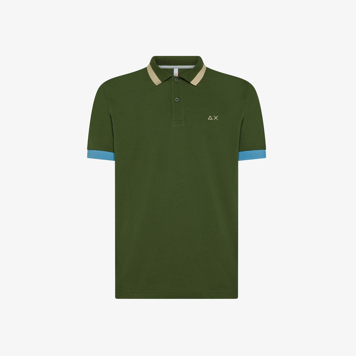 POLO BIG STRIPES ON COLLAR S/S VERDE SCURO