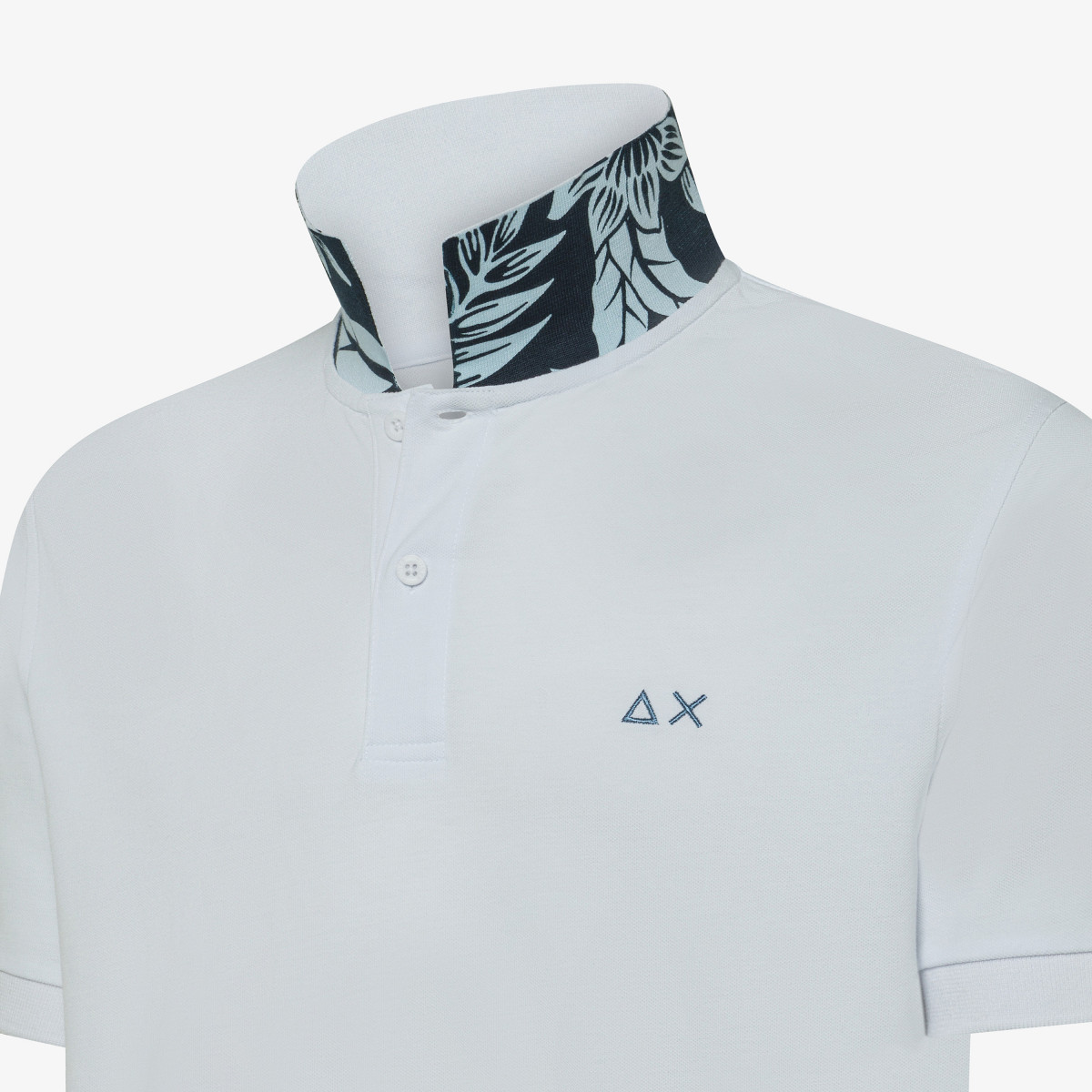 White polo shirt with floral print