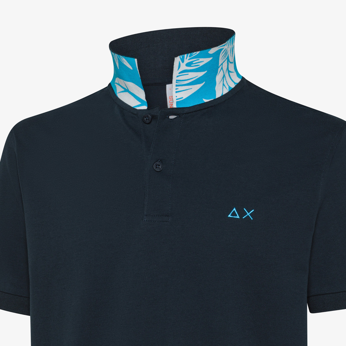 POLO PRINT UNDER COLLAR S/S NAVY BLUE
