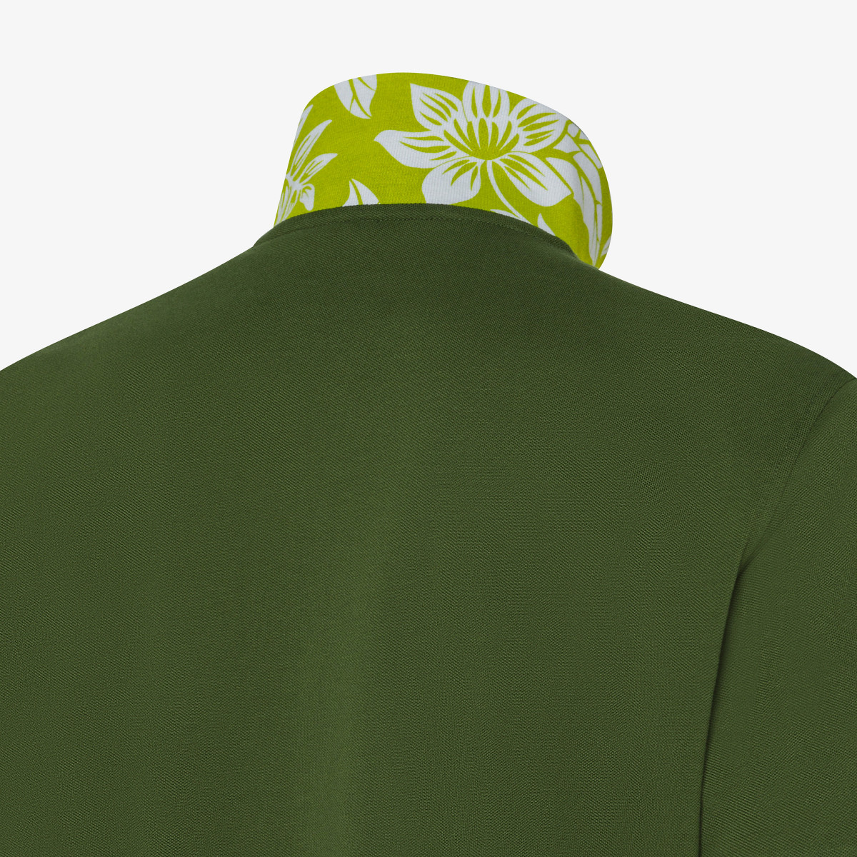 POLO PRINT UNDER COLLAR S/S DARK GREEN