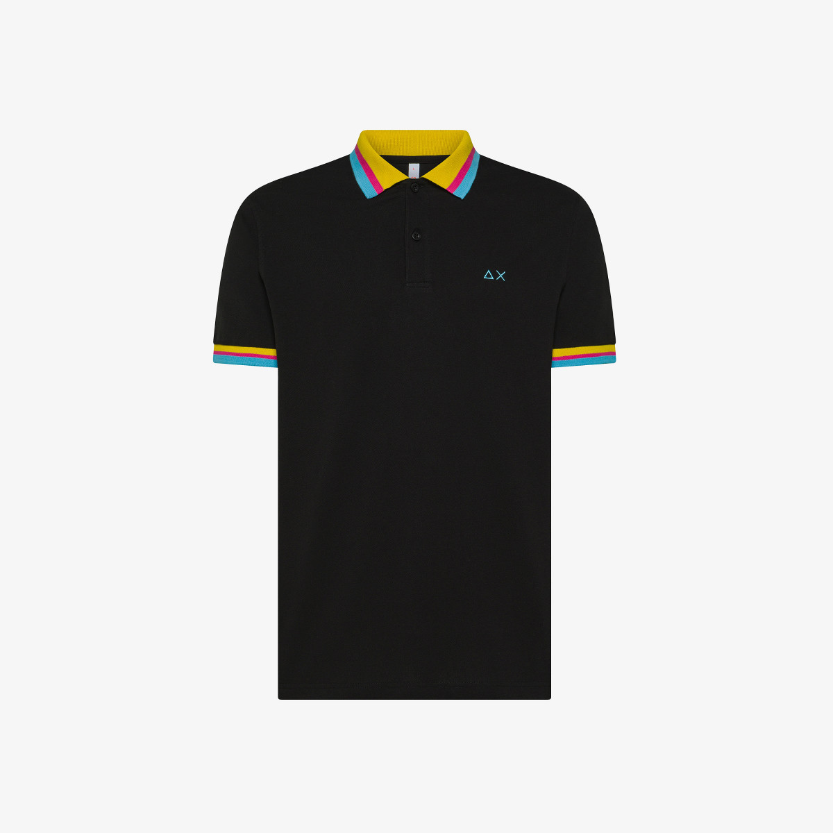 Polo in piquet di cotone nero