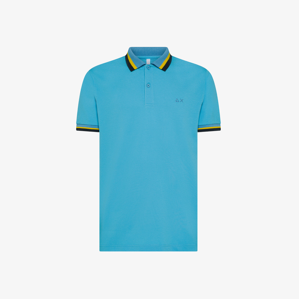 Polo in piquet di cotone turchese