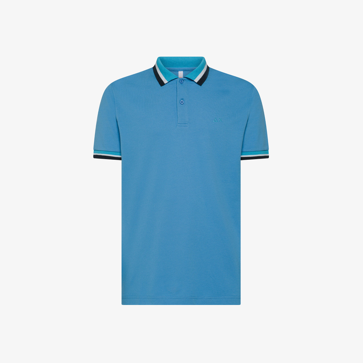 Polo in piquet di cotone avio