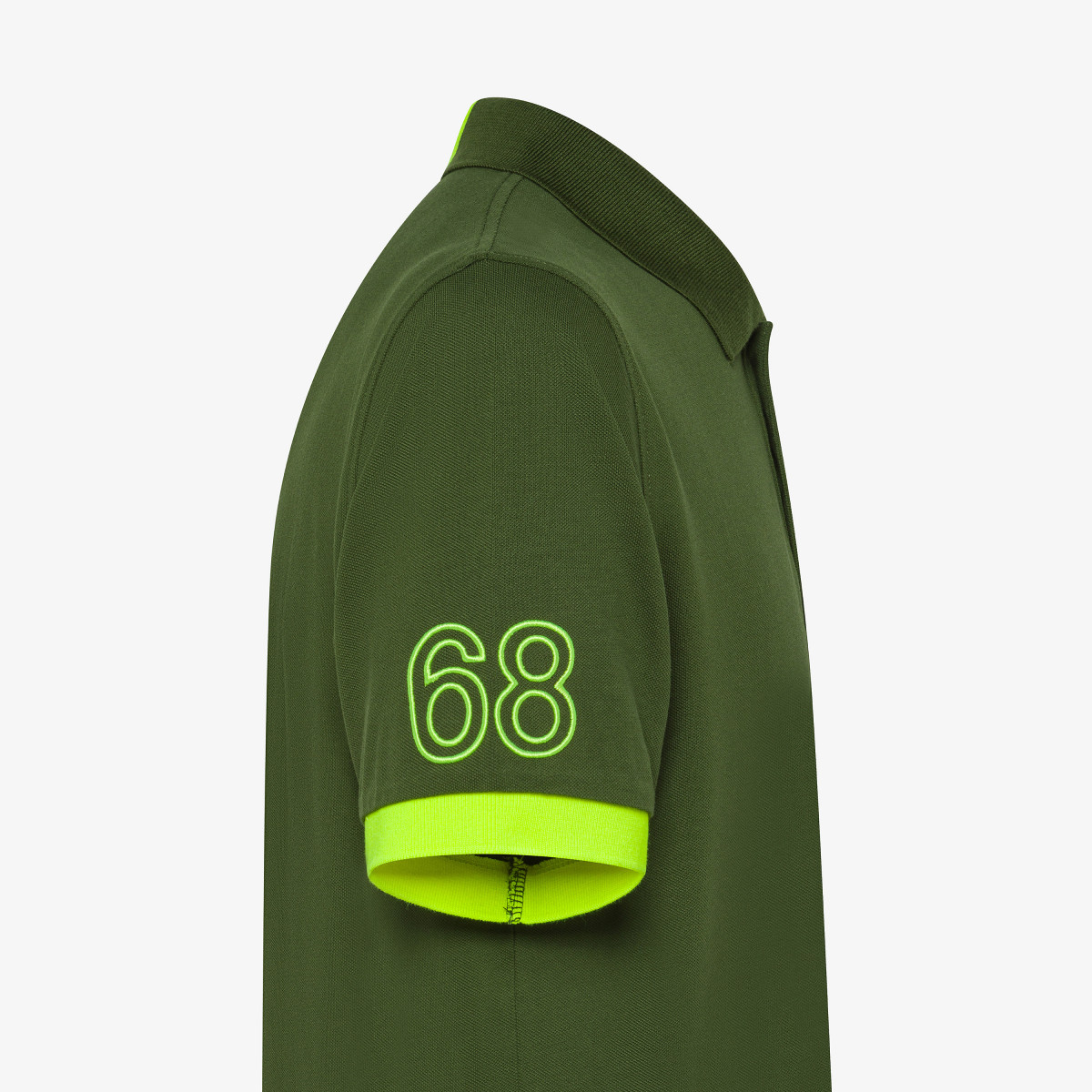 POLO LOGO FLUO S/S VERDE SCURO