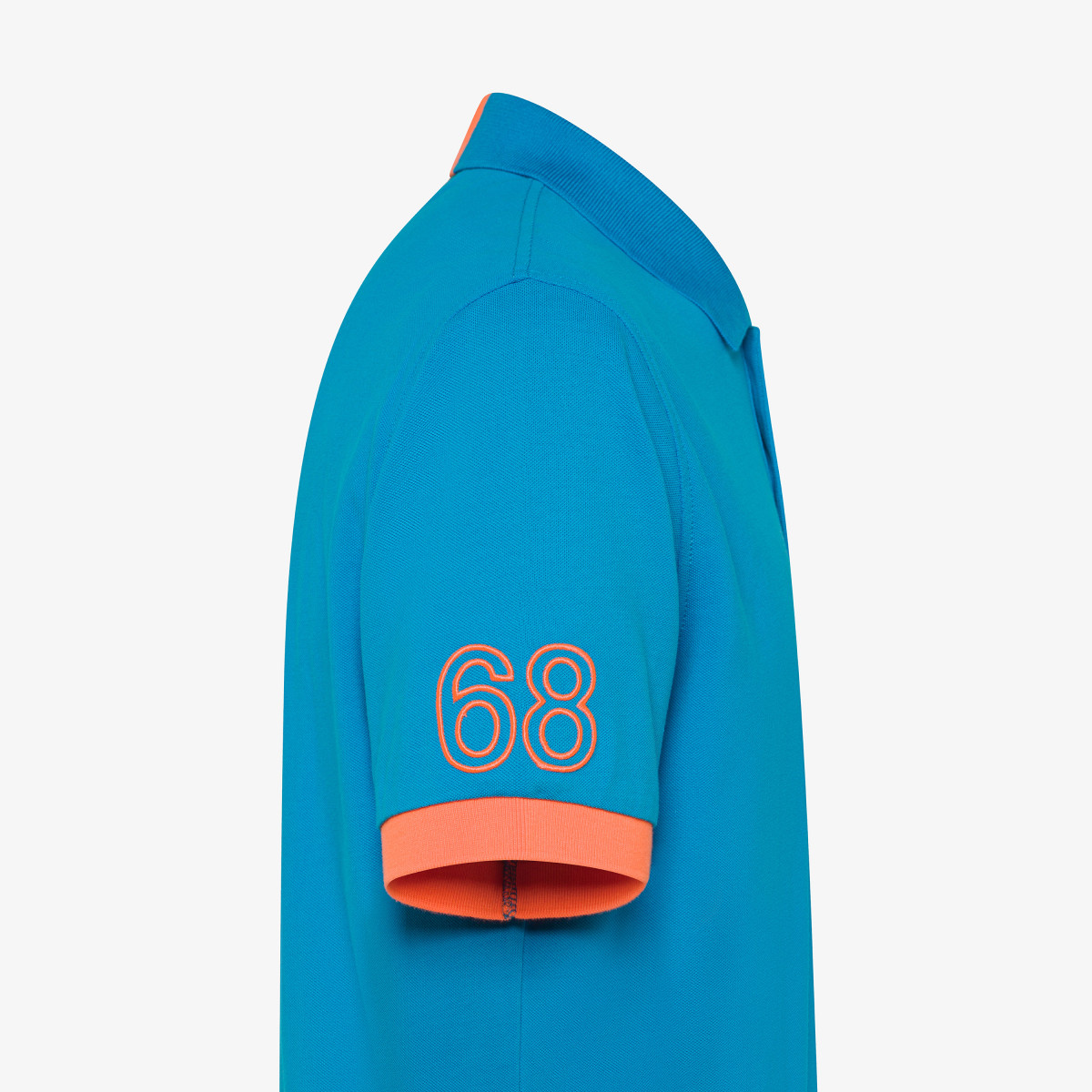 Polo ottanio chiaro con bottoni fluo