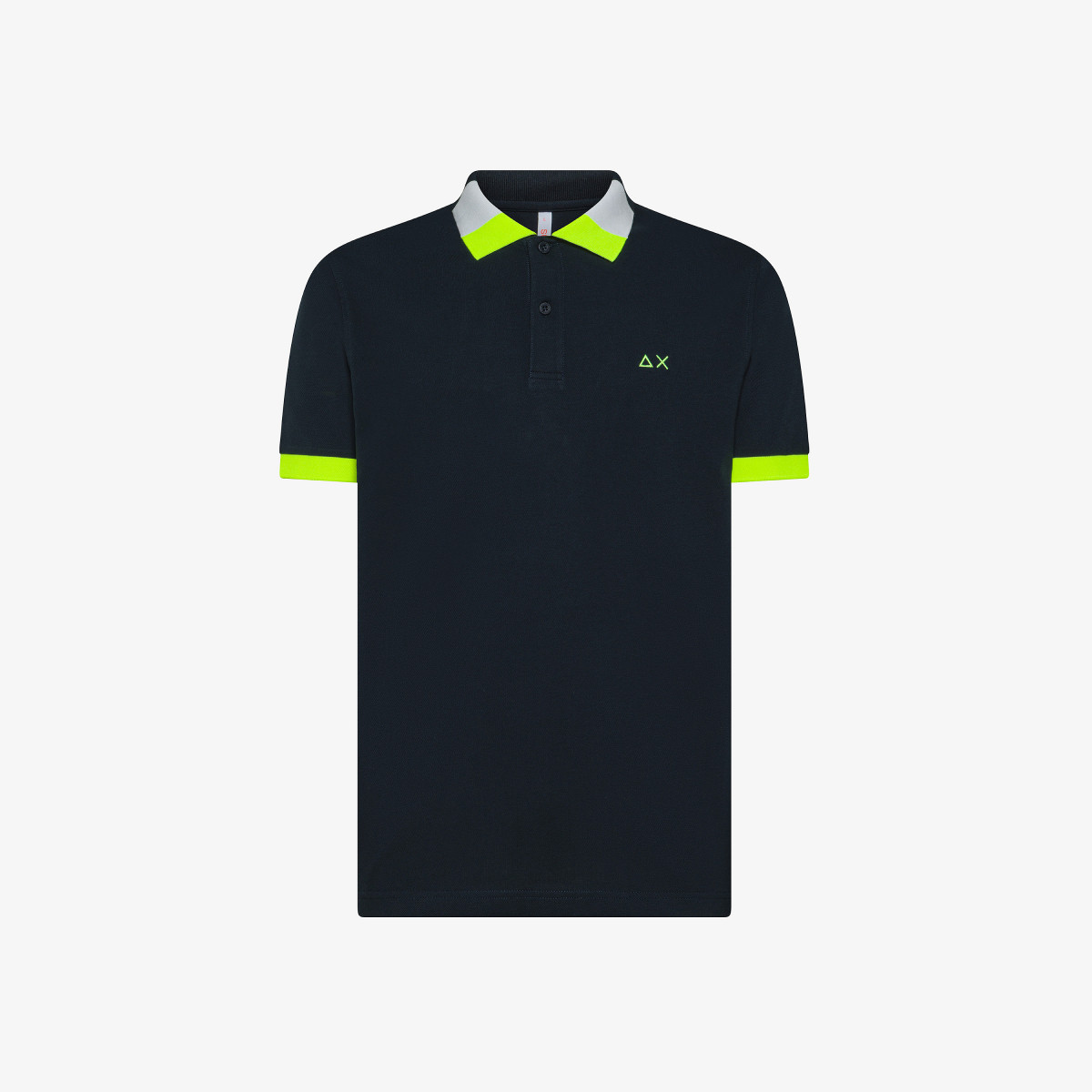 Navy blue cotton piqué polo shirt