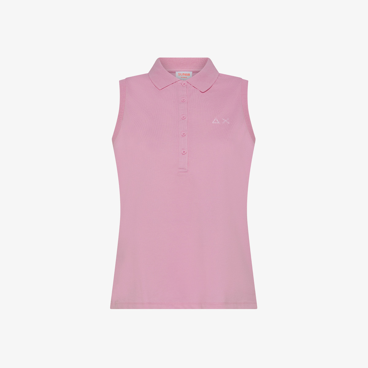 Geranium cotton piqué polo shirt with rhinestone logo