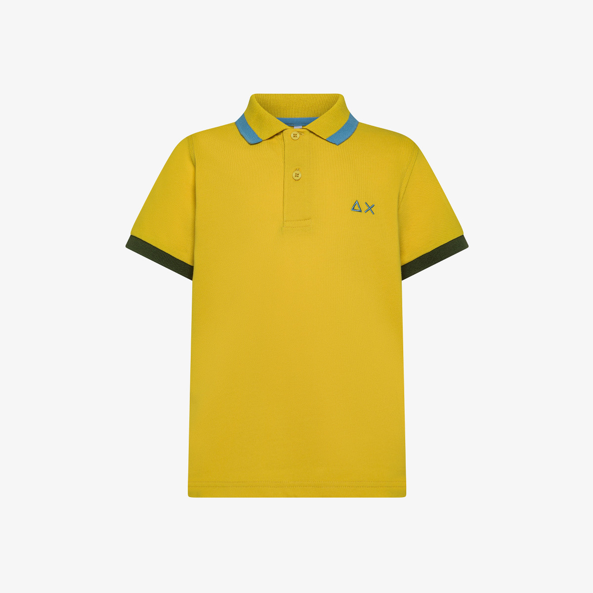 BOY'S POLO BIG STRIPES ON COLLAR S/S YELLOW