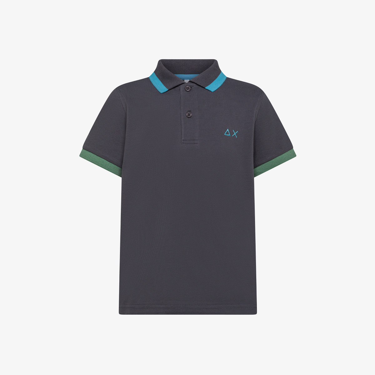 BOY'S POLO BIG STRIPES ON COLLAR S/S INCHIOSTRO