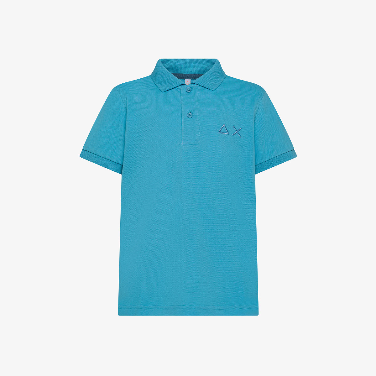 Polo turchese con maxi logo