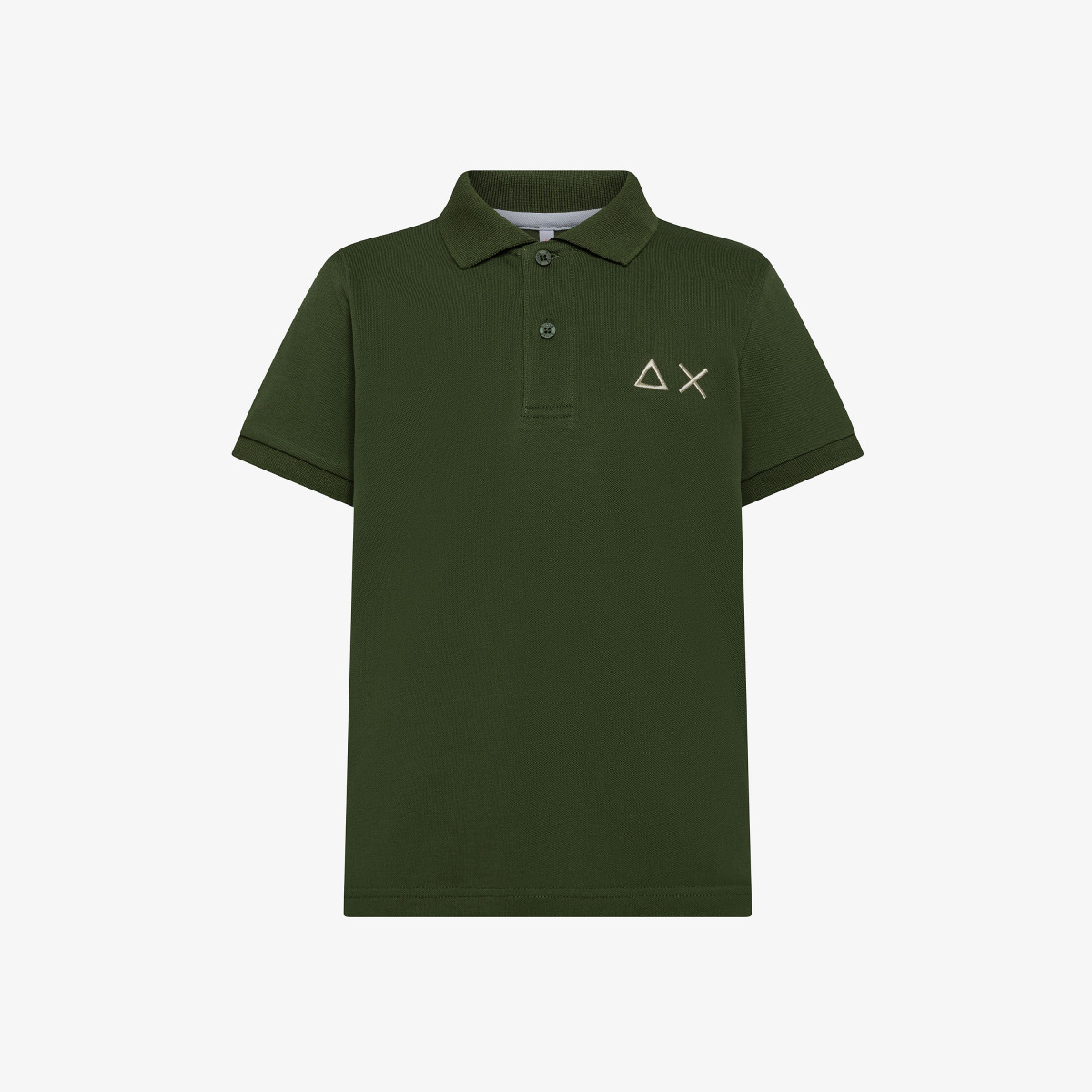 Polo verde scuro con maxi logo