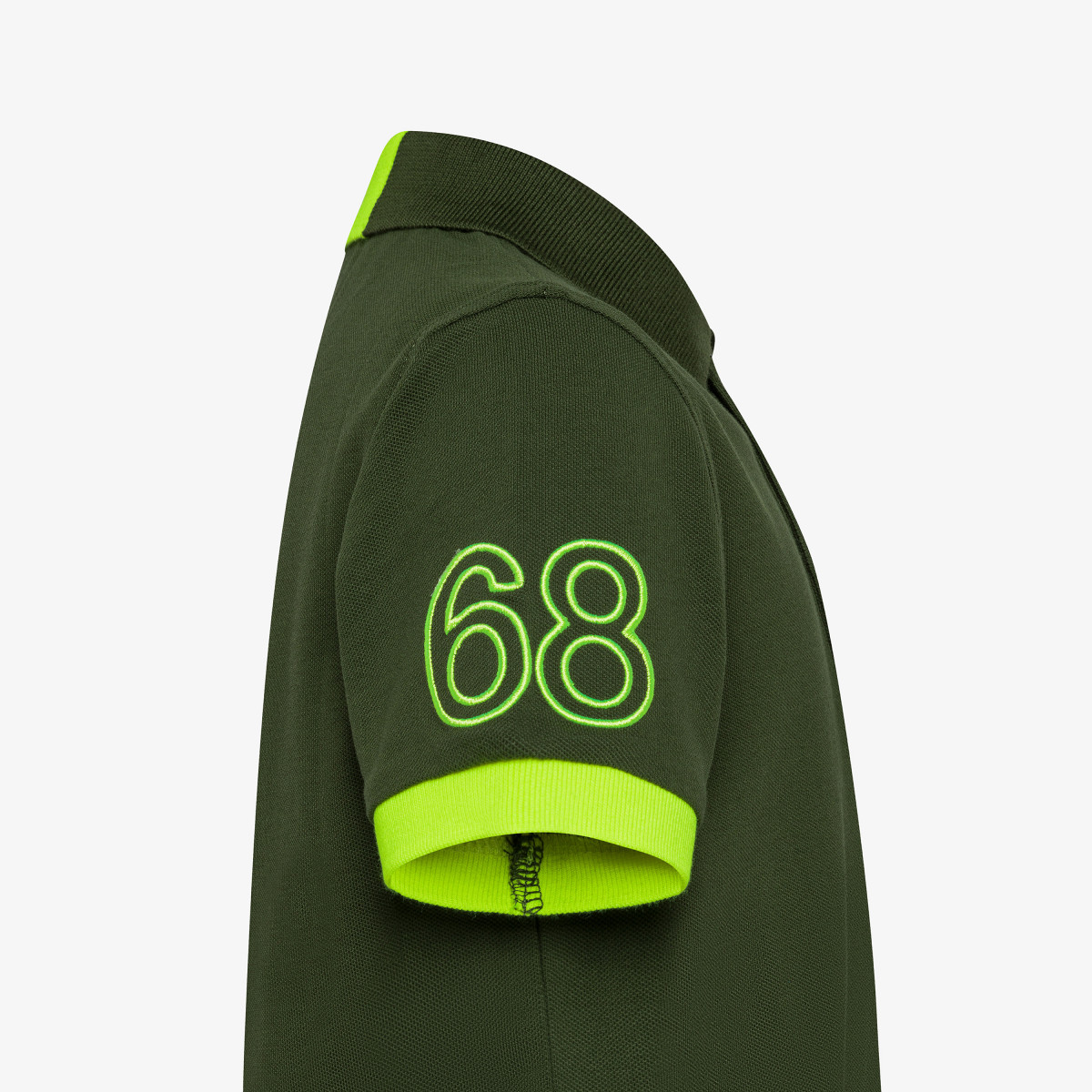 BOY'S POLO LOGO FLUO S/S DARK GREEN