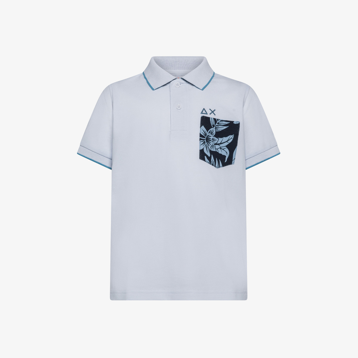 BOY'S POLO PRINT POCKET S/S BIANCO