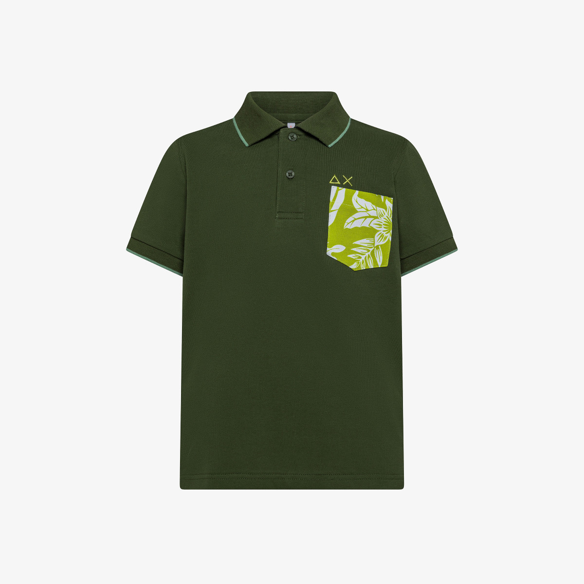 Dark green polo shirt with chest pocket