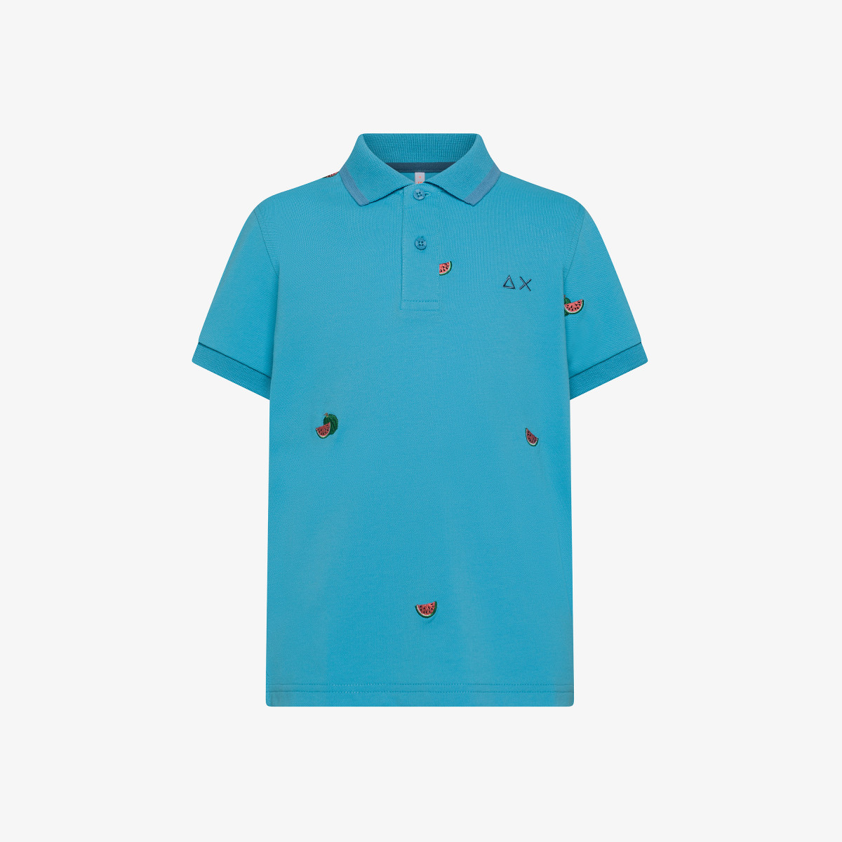 BOY'S POLO FULL EMBROIDERY S/S TURQUOISE