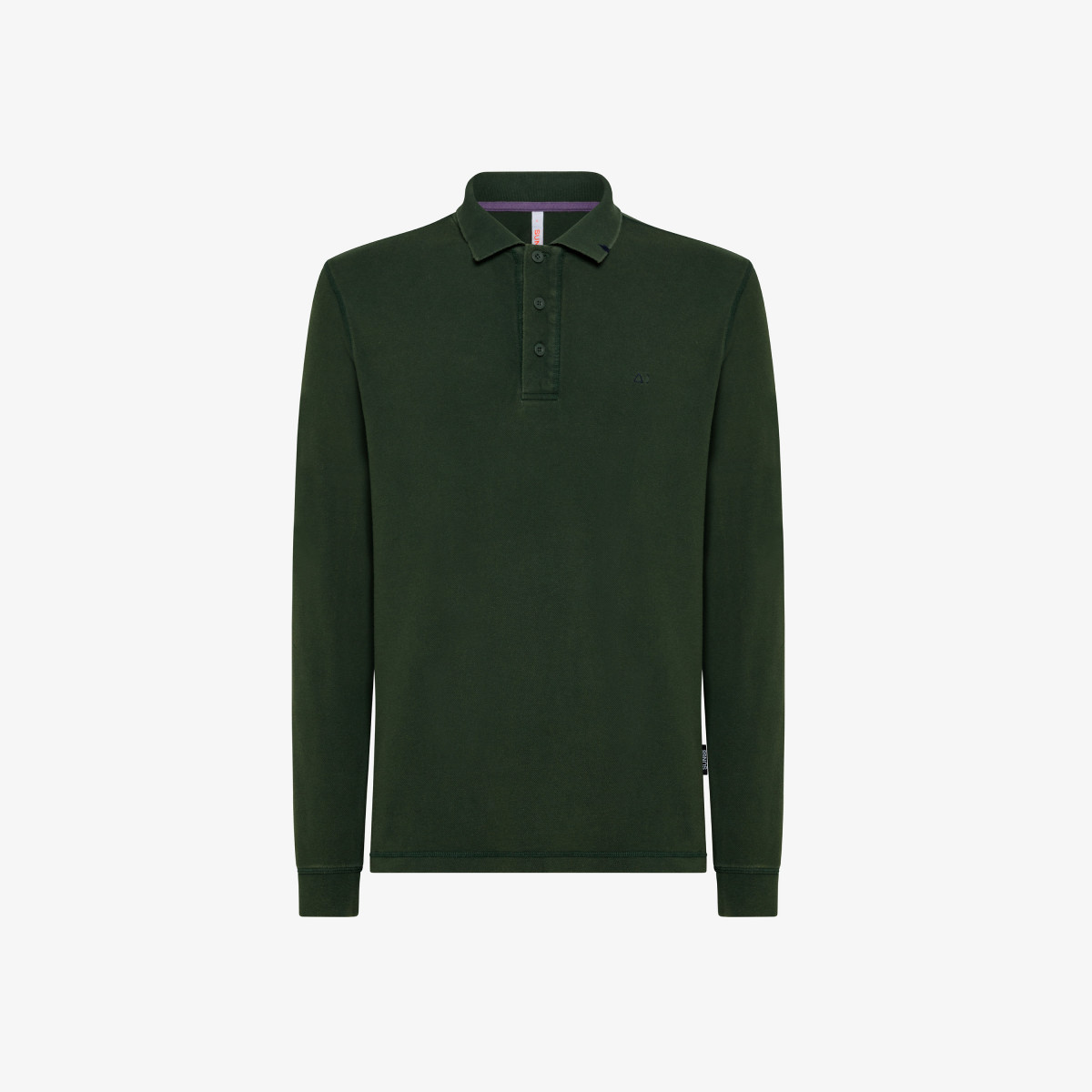 POLO VINTAGE CONTRAST STICHING L/S DARK MILITARY