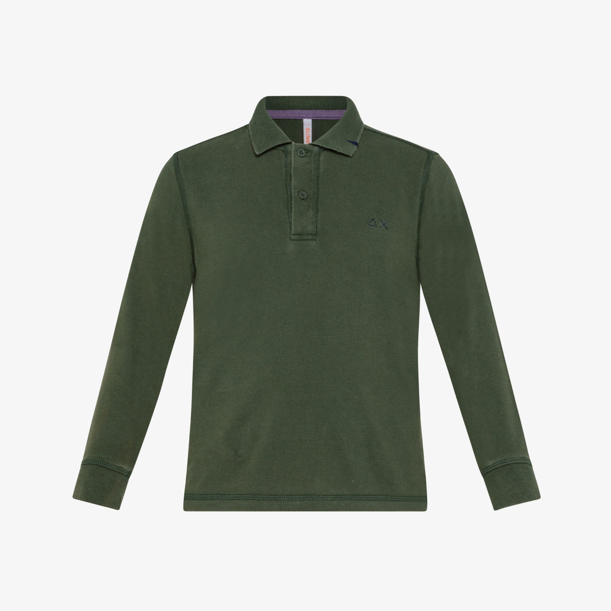 BOY'S POLO VINTAGE CONTRAST STICHING L/S MILITARE SCURO