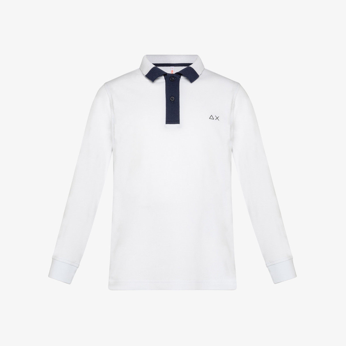 BOY'S POLO EL. CONTRAST ELBOW L/S BIANCO