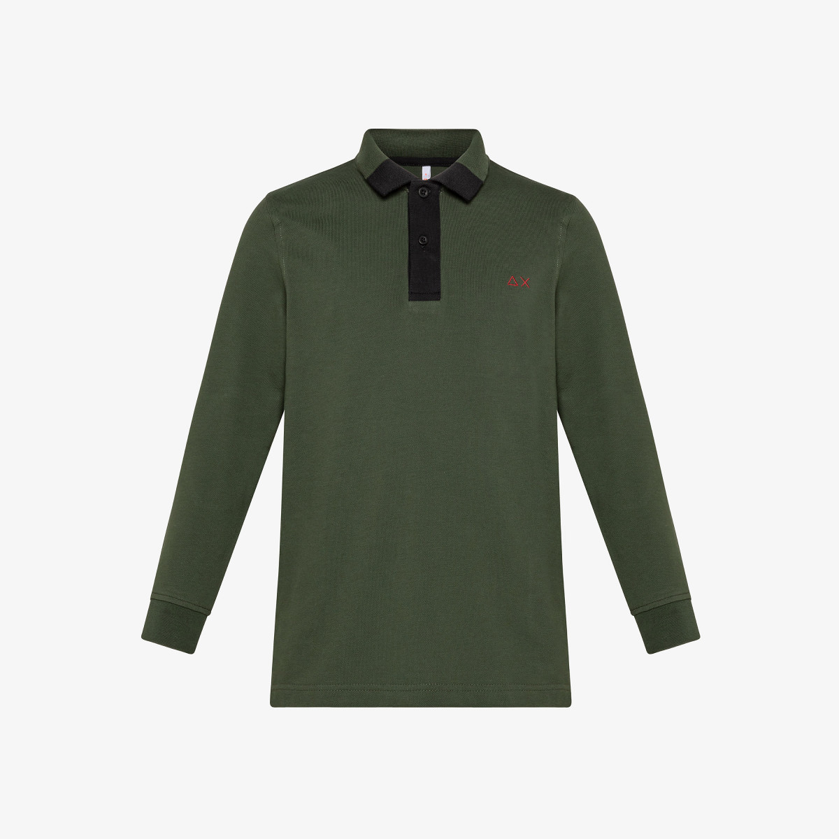 BOY'S POLO EL. CONTRAST ELBOW L/S MILITARE SCURO