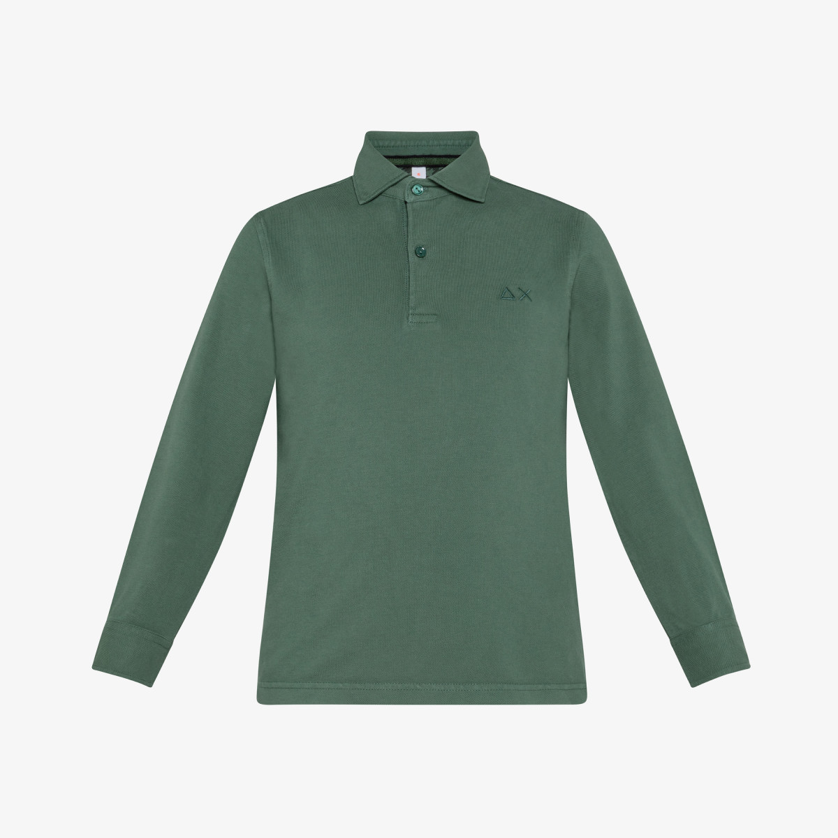 BOY'S POLO EL. SHIRT COLLAR COLD DYE L/S SAGE GREEN