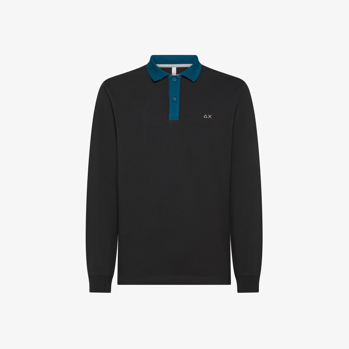 POLO CONTRAST ELBOW AND PLACKET EL. L/S NERO