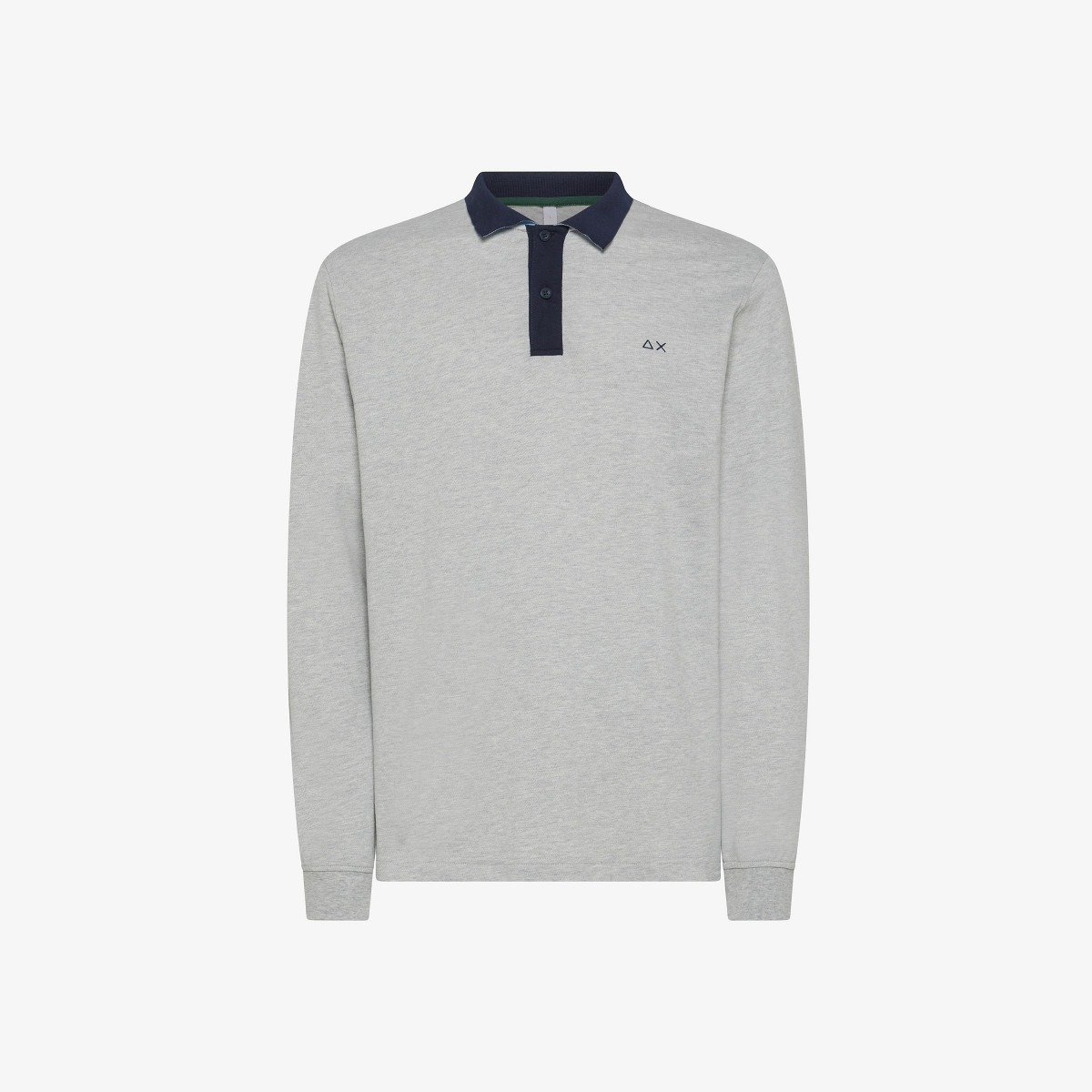 POLO CONTRAST ELBOW AND PLACKET EL. L/S GRIGIO MEDIO