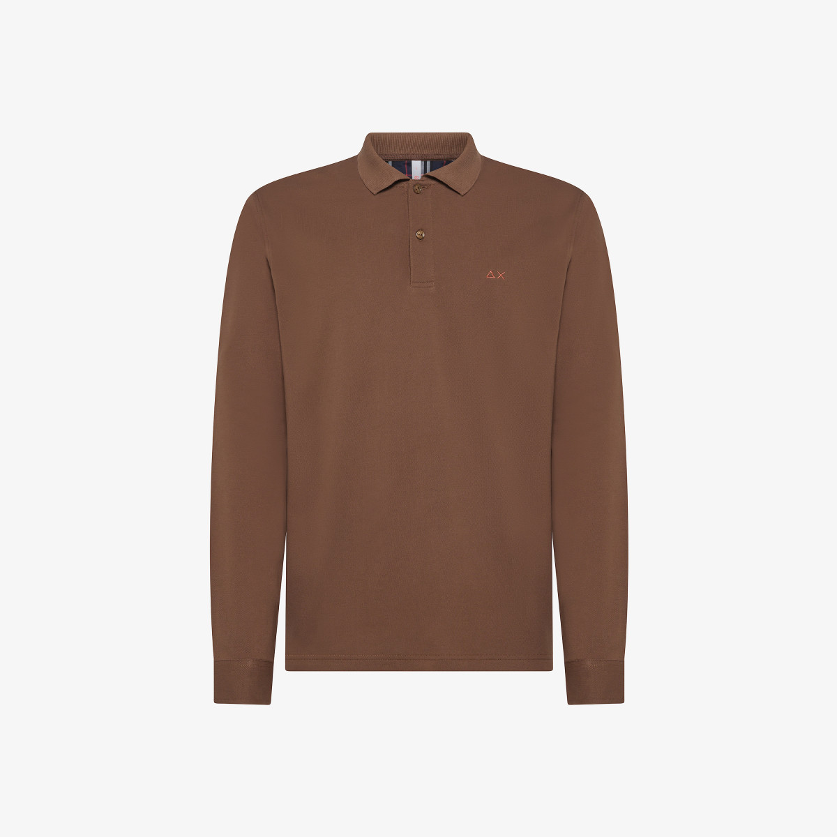 POLO CONTRAST FABRIC ELBOW EL. L/S BROWN