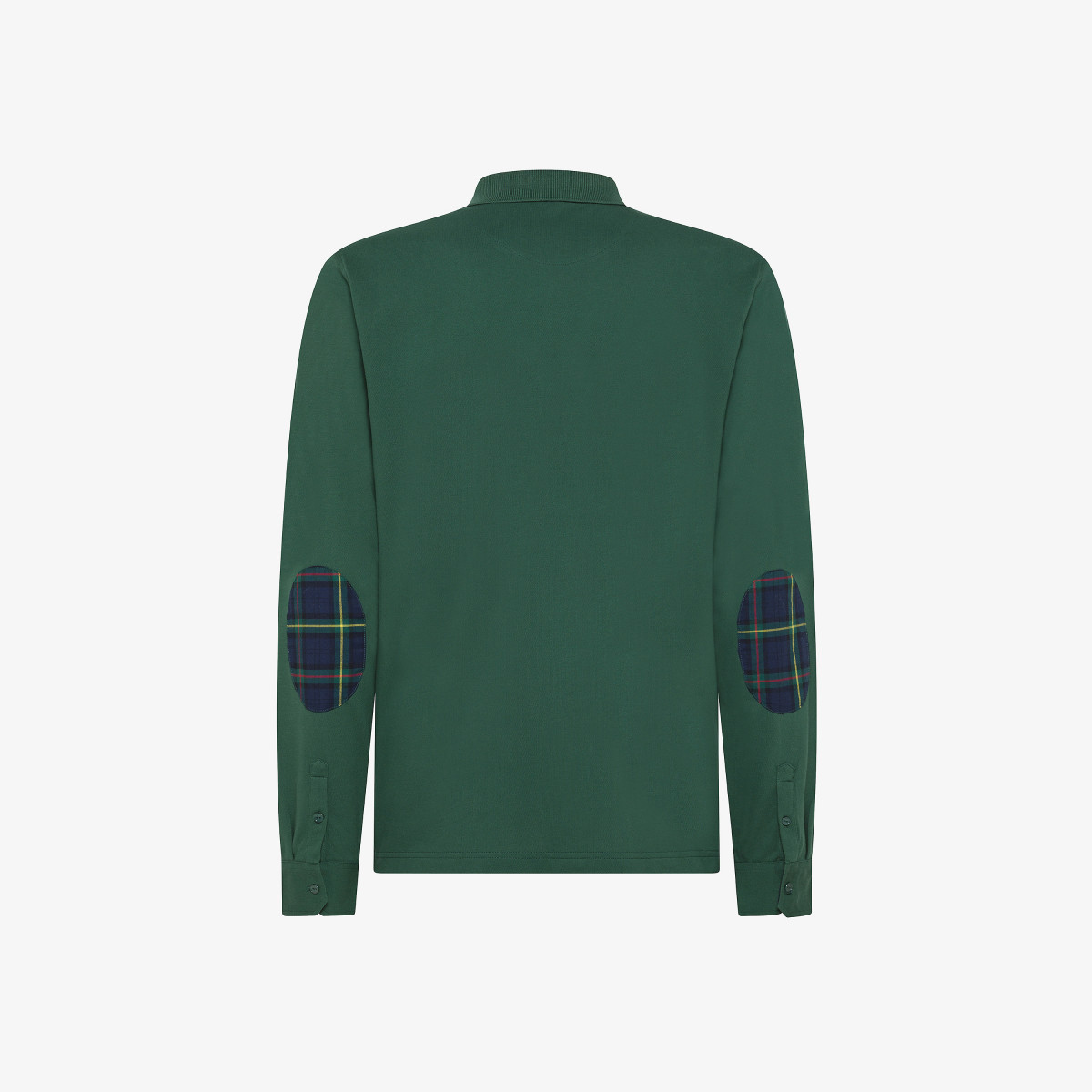 POLO CONTRAST FABRIC ELBOW EL. L/S DARK GREEN