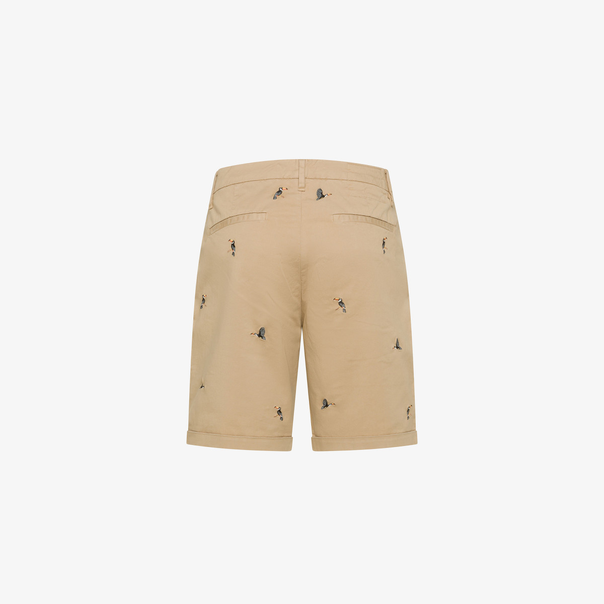 CHINO SHORTS EMBROIDERY BEIGE