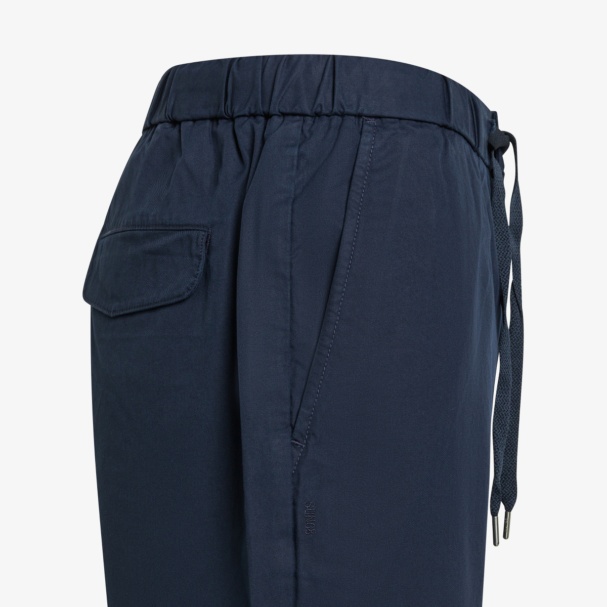 Navy blue cotton Bermuda shorts