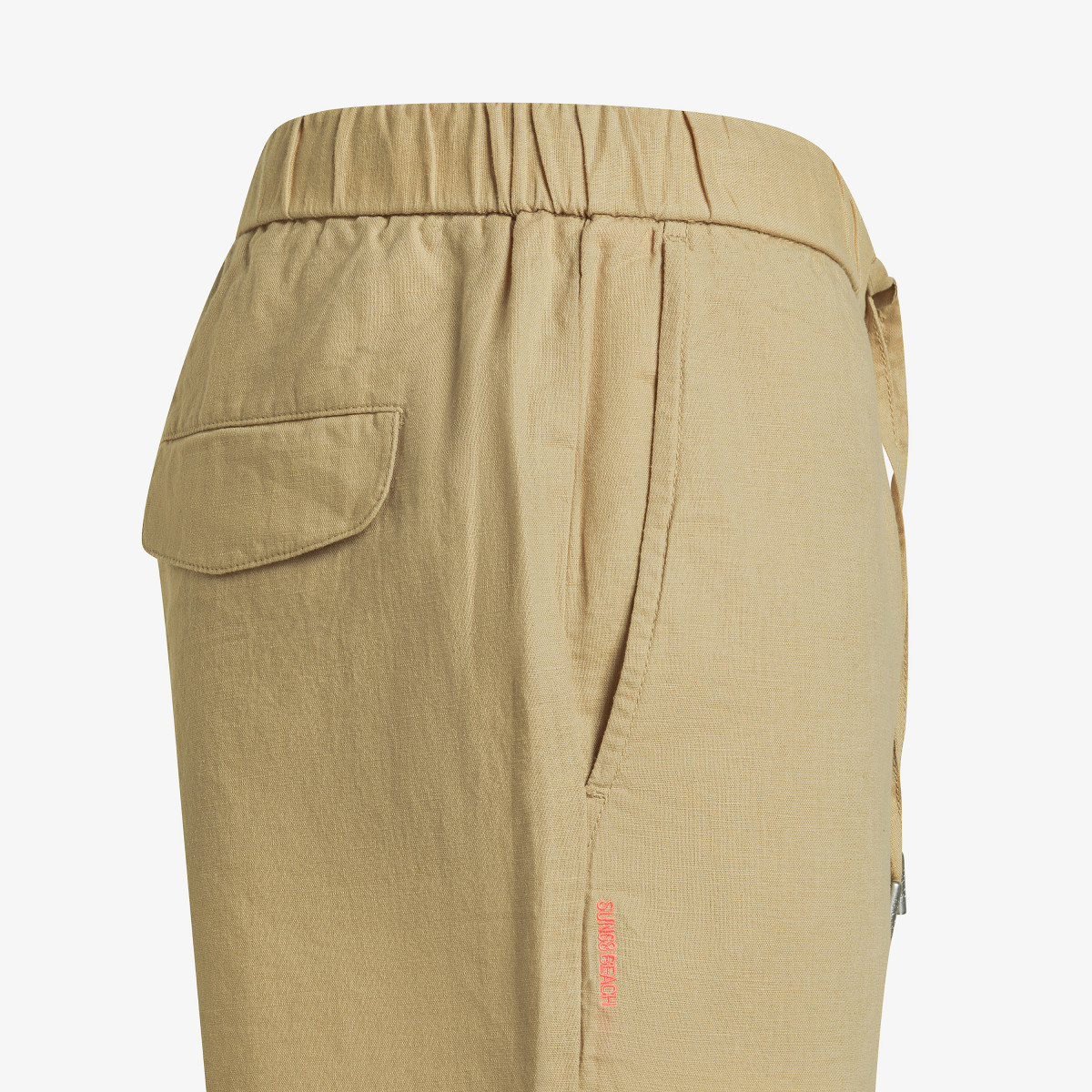 Bermuda in lino e cotone sabbia