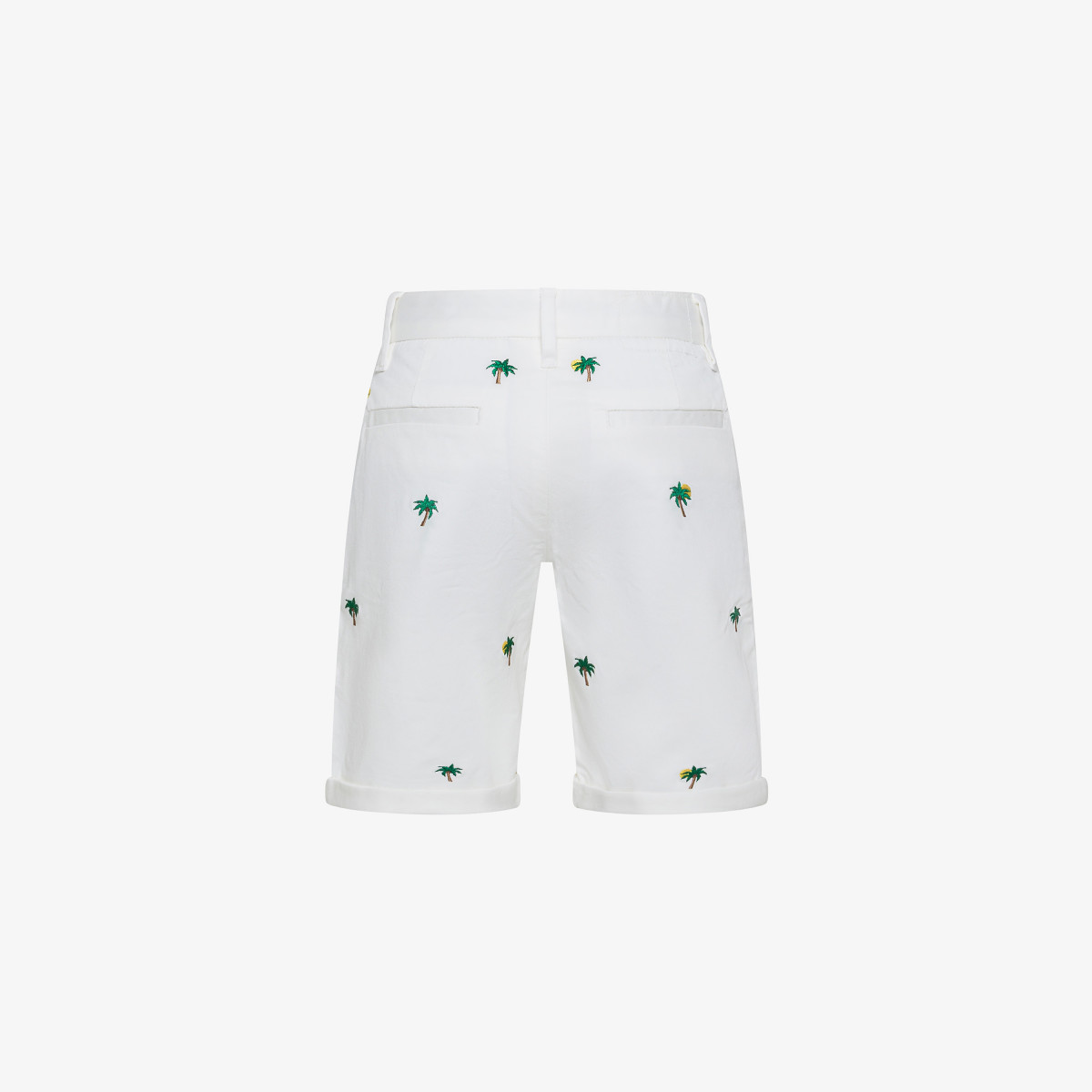 BOY'S CHINO SHORTS EMBROIDERY OFF WHITE