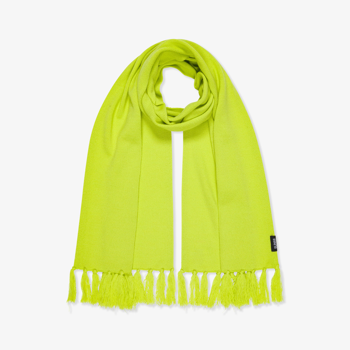 Wool scarf with fringes LIME
