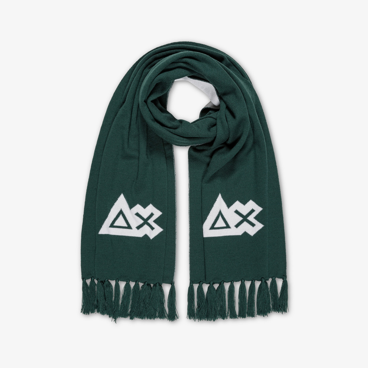 Jacquard wool scarf DARK GREEN