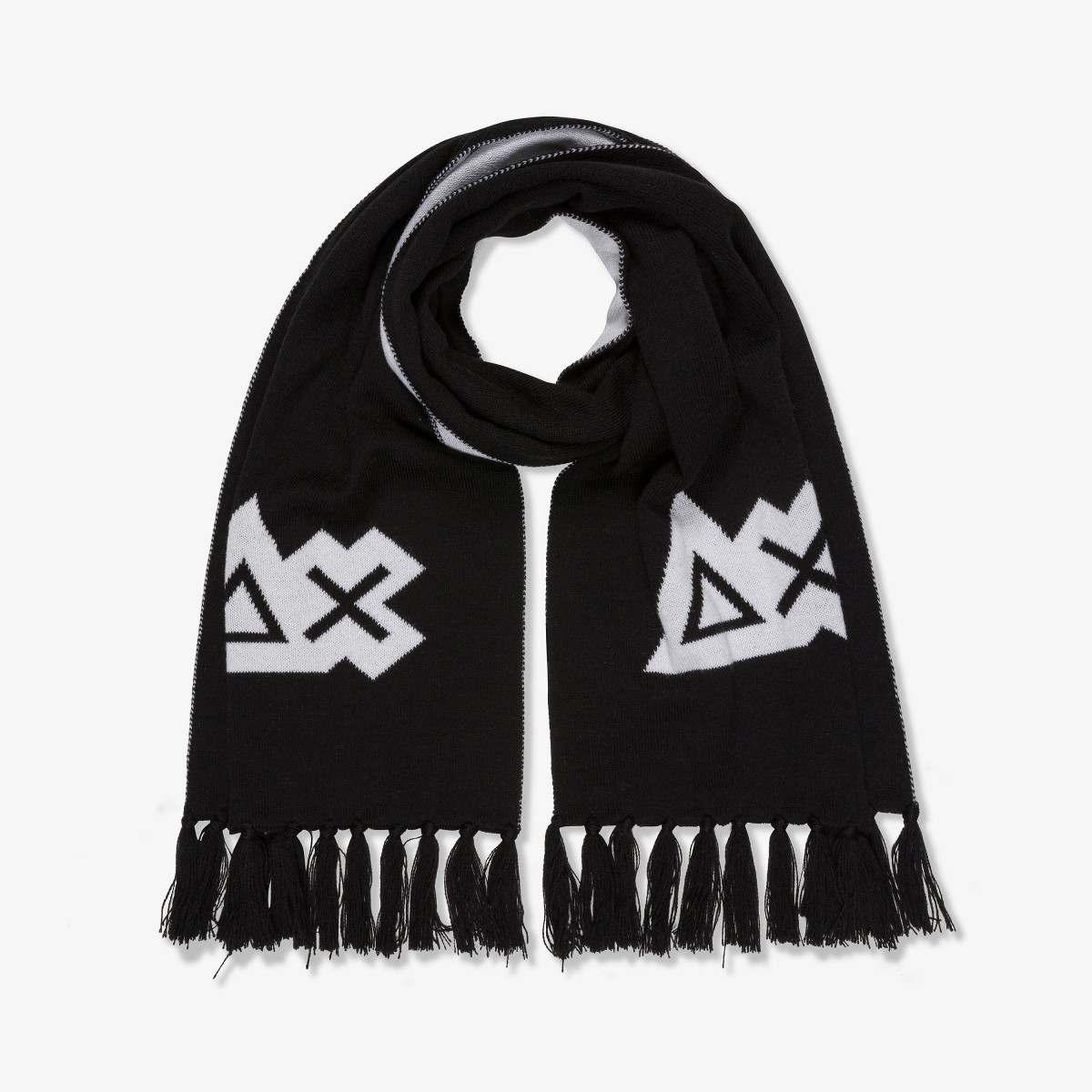 Jacquard wool scarf BLACK