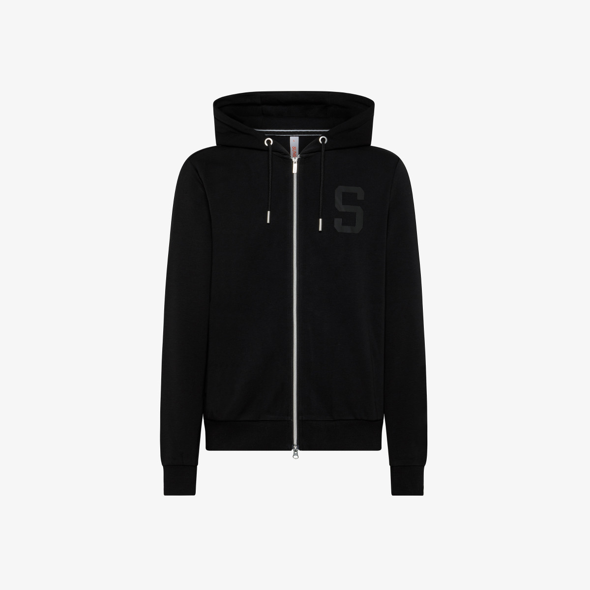 HOOD ZIP HERITAGE COLLECTION COTT. FL. NERO