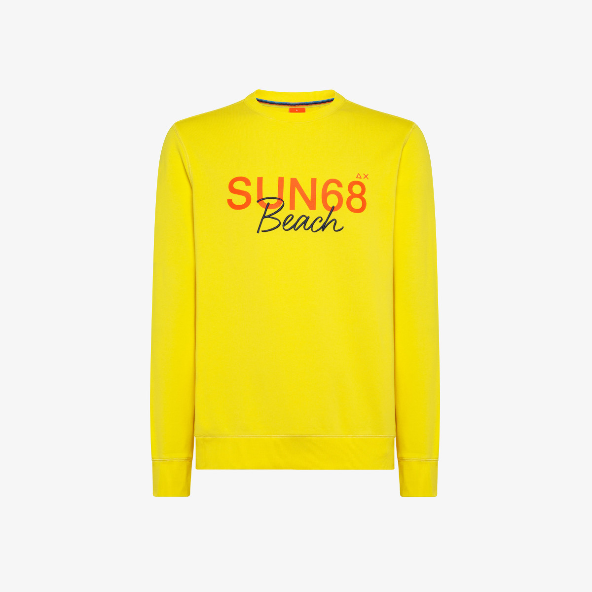 ROUND SUN68 BEACH LOGO COTT. FL. YELLOW