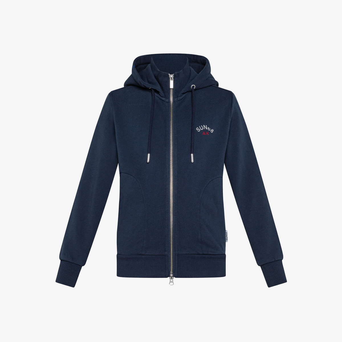 BOY'S HOOD ZIP COTT.FL. NAVY BLUE