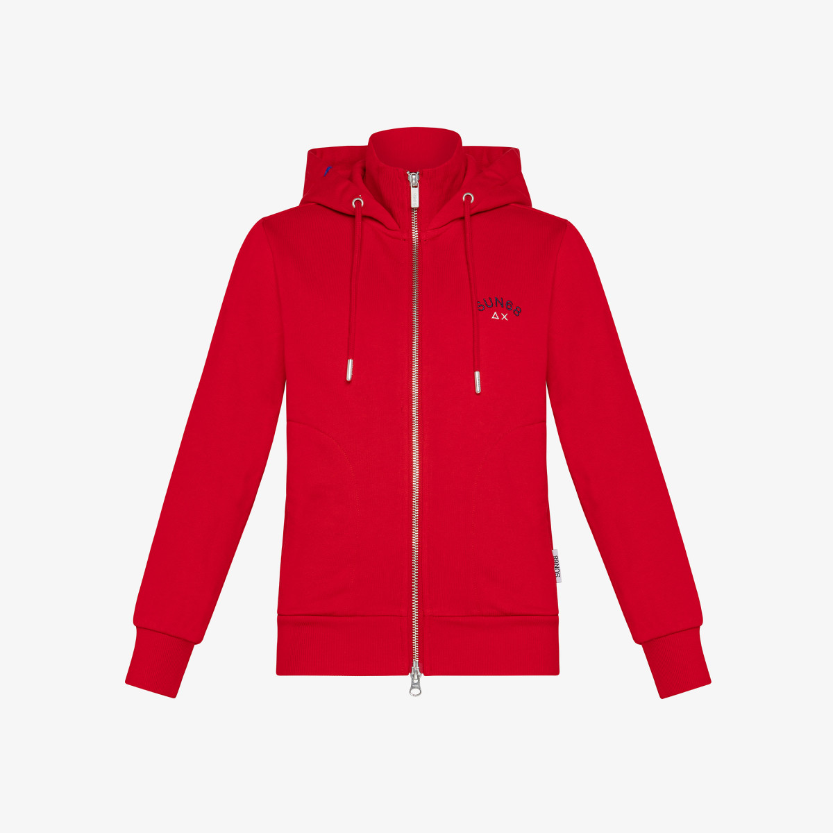 BOY'S HOOD ZIP COTT.FL. ROSSO FUOCO