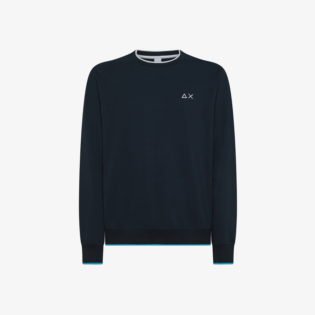 SWEATSHIRT PIQUET SMALL STRIPES FLEECE NAVY BLUE