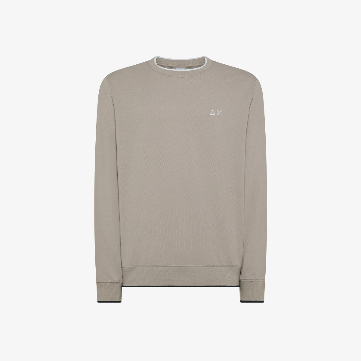 Stone pique sweatshirt with embroidered logo