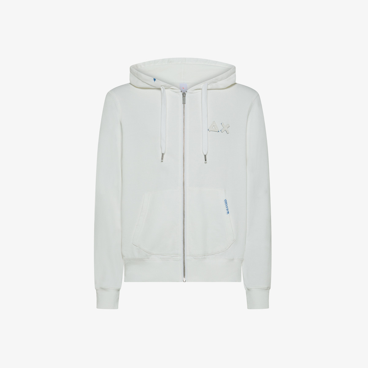 HOODIE ZIP VINTAGE BROKEN FLEECE BIANCO PANNA